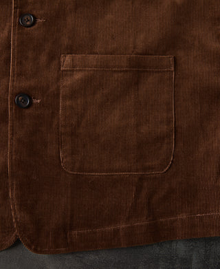 waist patch pocket of 1940s French Corduroy Chore Coat