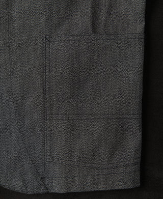 waist patch pocket of Black Chambray Work Jacket