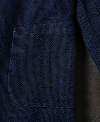waist patch pocket of French Indigo-Dyed Sashiko Work Jacket