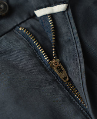 YKK zipper fly of Vintage Washed Tapered 5-Pocket Pants