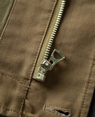 zipper detail of Unlined USN N-1 Deck Jacket